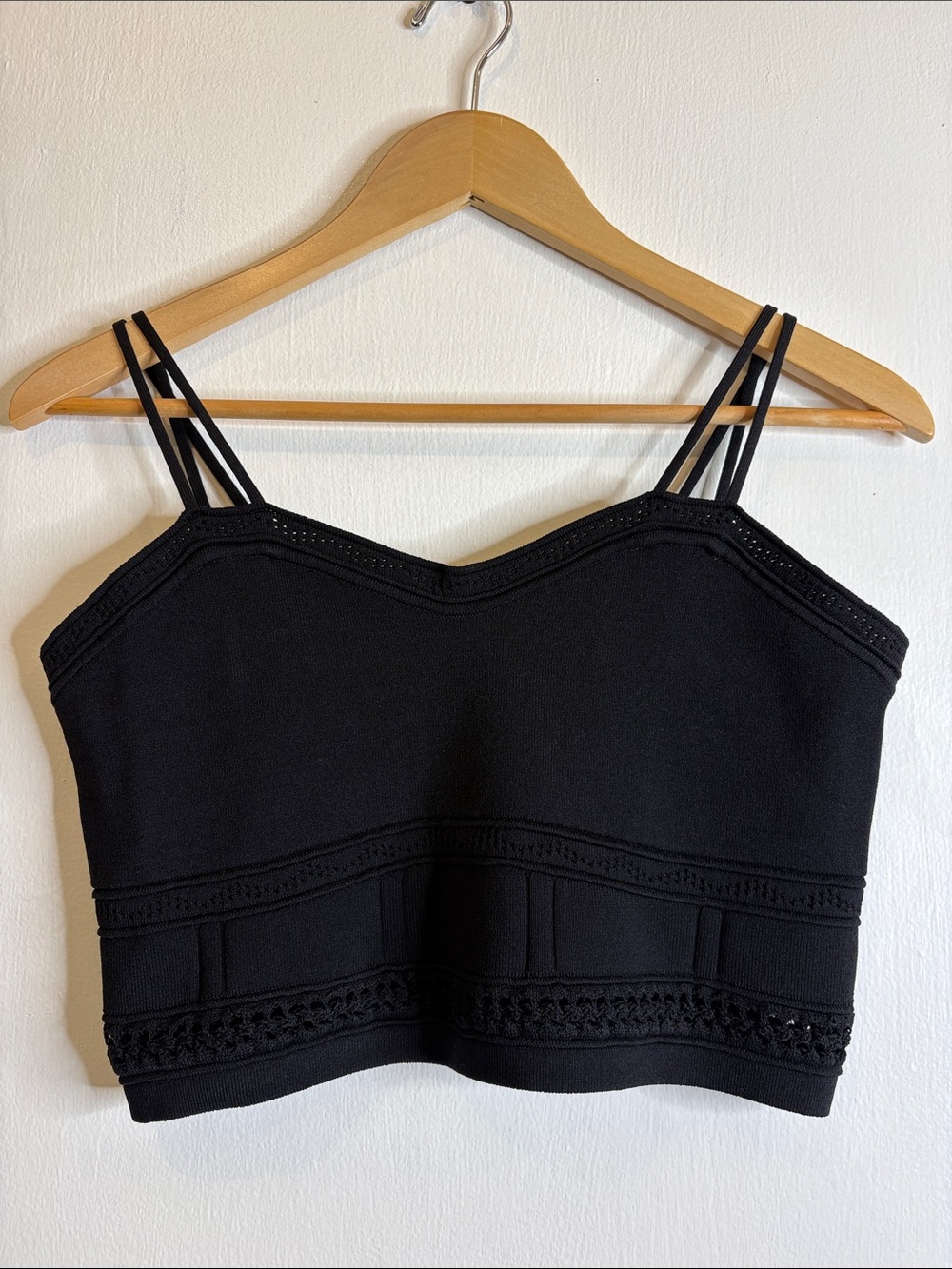 House of Harlow 1960 Black Textured Cropped Tank